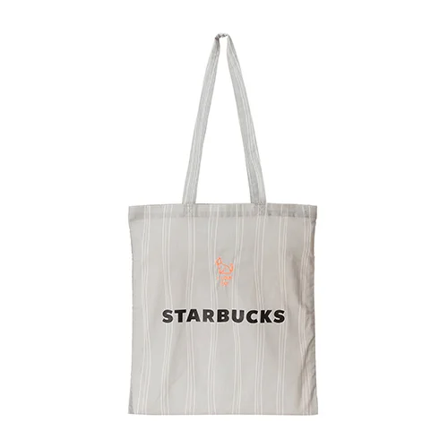 [名入れ商品] カジュアルトート ストライプ グレー