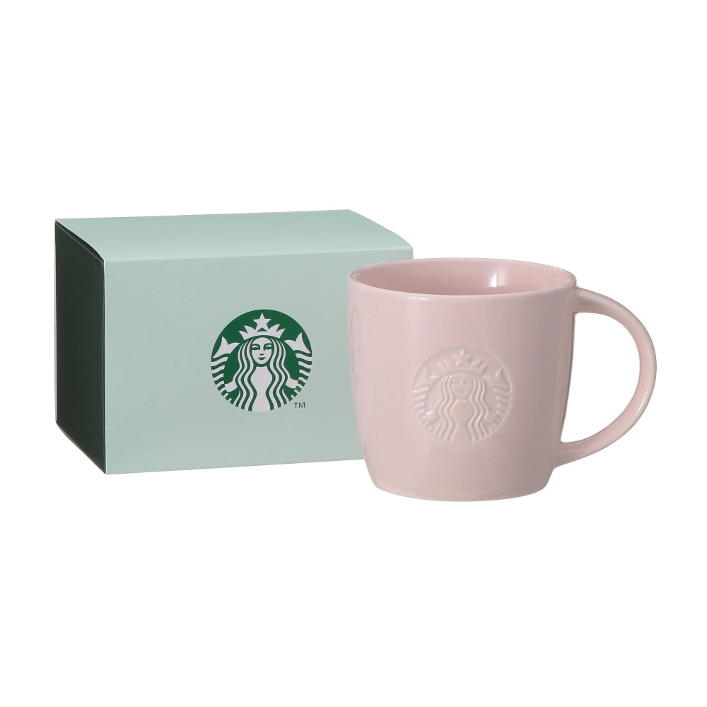 ギフトボックス入りロゴマグピンクベージュ355ml