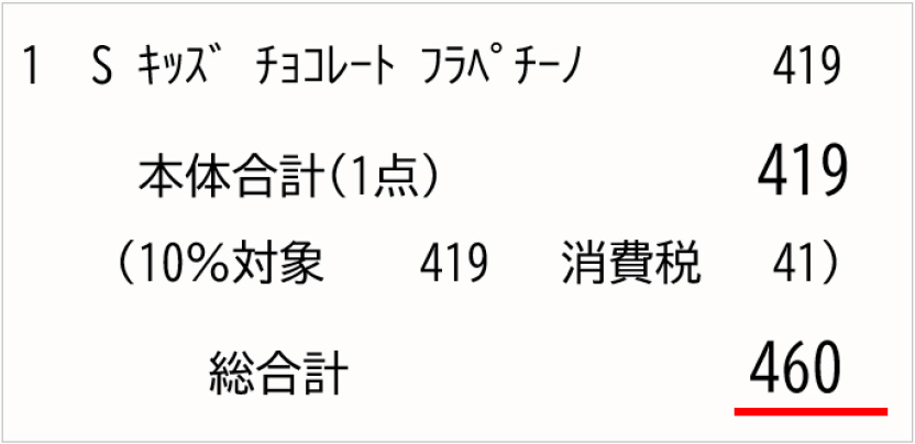 460 円（店内税込）