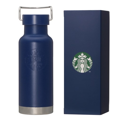 ギフトボックス入りハンドルリッドステンレスボトルネイビー473ｍl