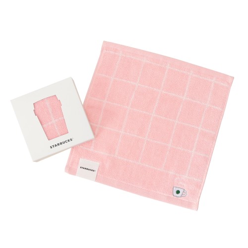 タオルハンカチギフト チェック ピンク