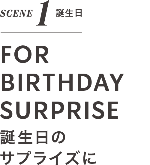 SCENE 1 誕生日 FOR BIRTHDAY SURPRISE 誕生日のサプライズに