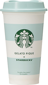 gelato pique ボーダー リユーザブルカップ ミントグリーン 473ml