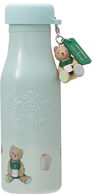 gelato pique リッドカバー ベアチャーム付き ステンレスボトル ミントグリーン 473ml