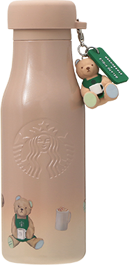 gelato pique リッドカバー ベアチャーム付き ステンレスボトル モカベージュ 473ml