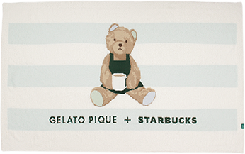 gelato pique パウダーベア ジャガードボーダー ブランケット ミントグリーン