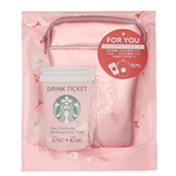 SAKURA2026 スターバックス ミニポーチ ギフトピンク （ドリンクチケット付）