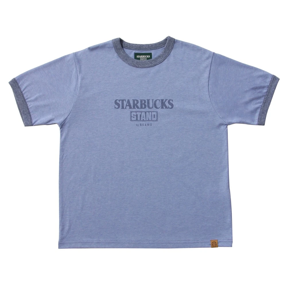LOGO リンガー Tシャツ 杢ブルー